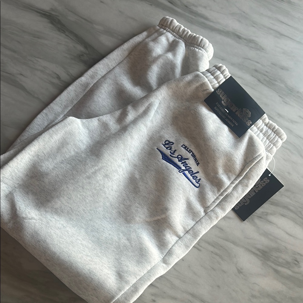 Gray Heathered Sweatpants with Relaxed Fit